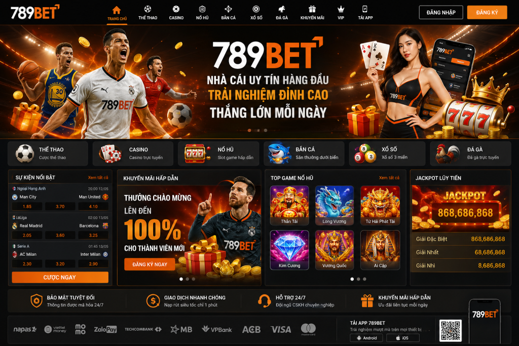 Giao diện trang chủ nhà cái 789Bet